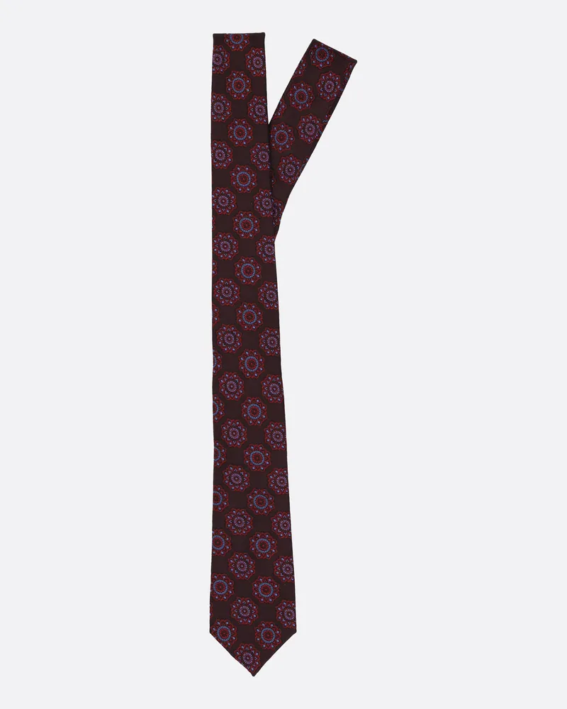 van Laack Jacquard-Krawatte mit Medaillon Druck Rot