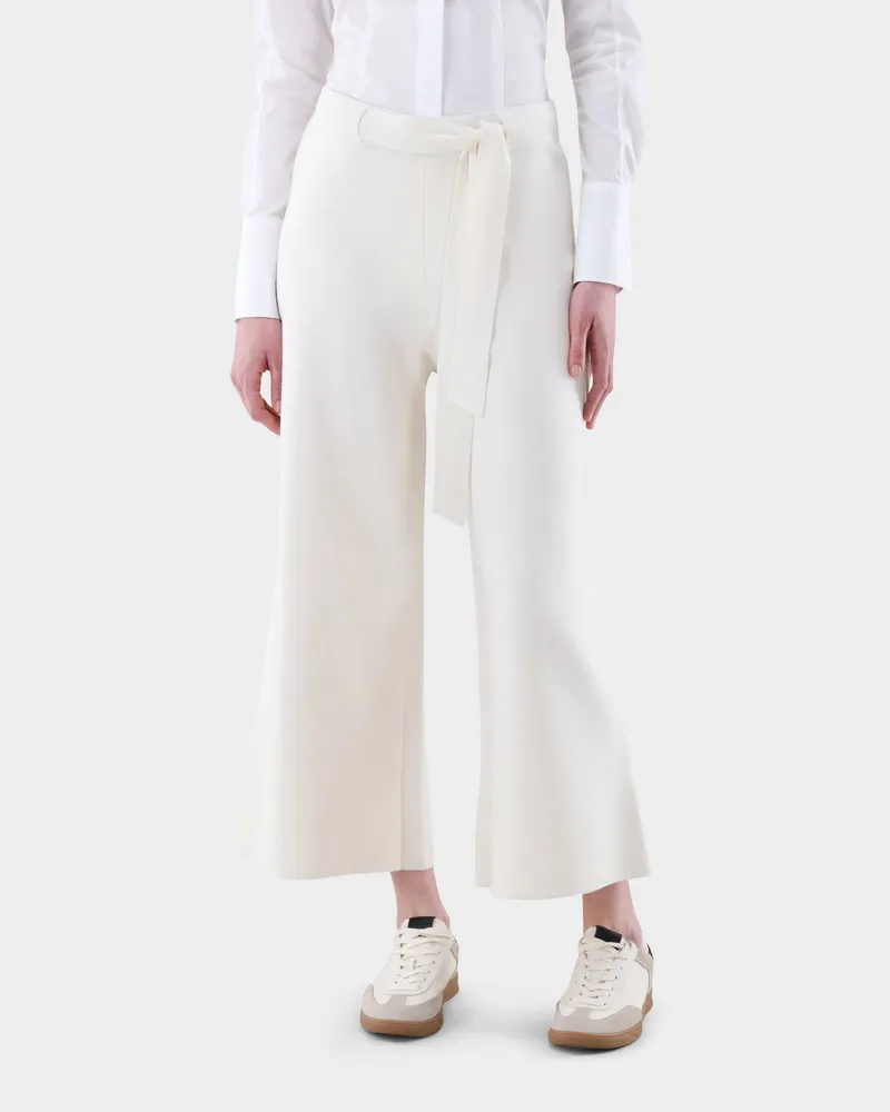 van Laack Strickhose aus ultrafeiner Merinowolle Cremefarben
