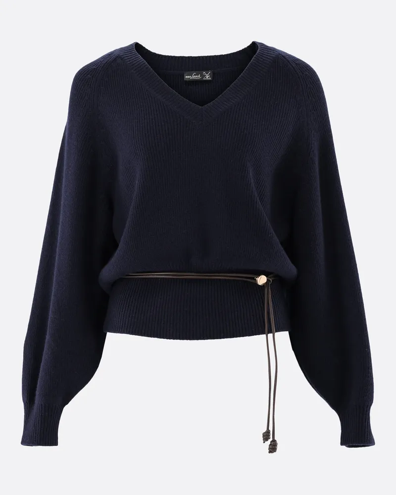 van Laack Pullover tailliert mit V-Ausschnitt Blau