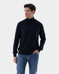 van Laack Rollkragenpullover aus Merzerisierter Merinowolle Blau