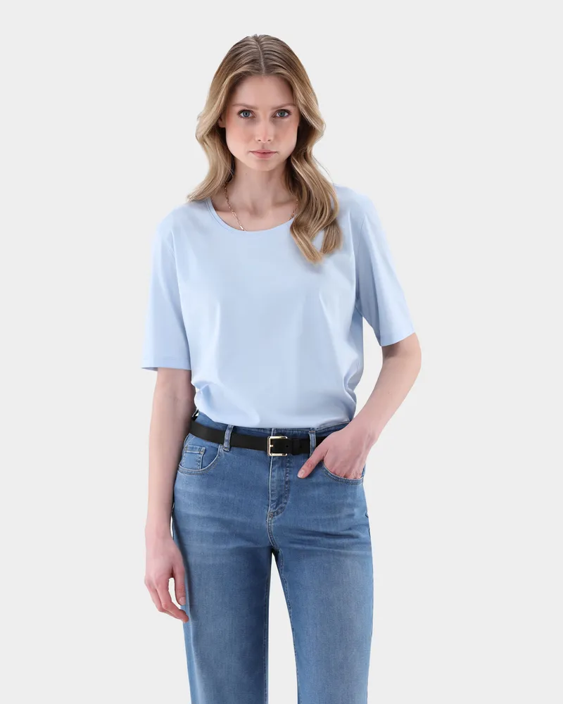 van Laack T-Shirt aus Schweizer Baumwolljersey Blau