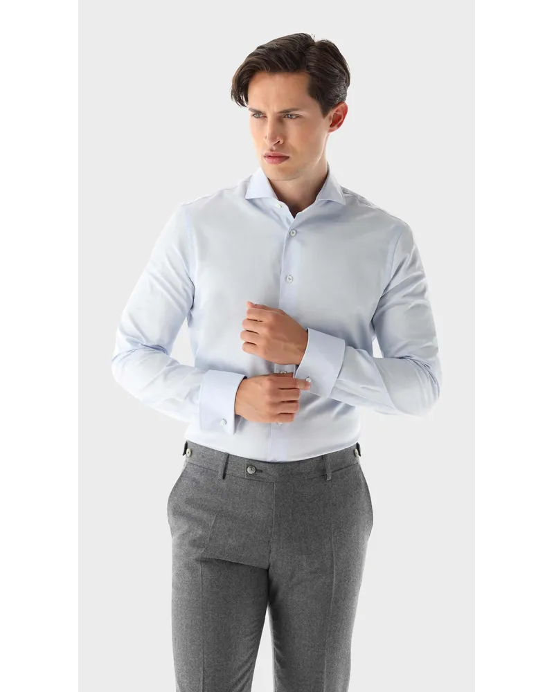 van Laack Hemd mit Doppelmanschetten Tailor Fit Blau