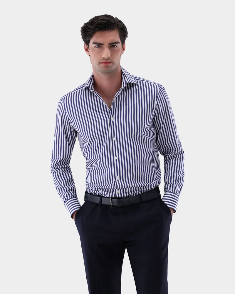 van Laack Businesshemd aus Twill Slim Fit Blau