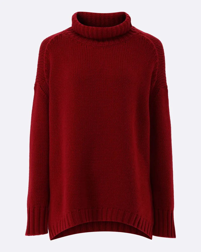 van Laack Oversized Rollkragenpullover mit Kaschmir Rot