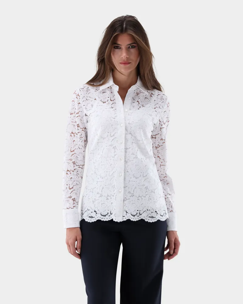 van Laack Hemdbluse mit Spitze Bleichen: