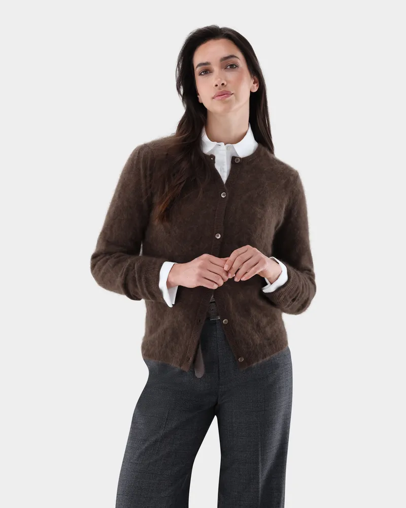 van Laack Strickjacke aus gebürstetem Kaschmir Beige