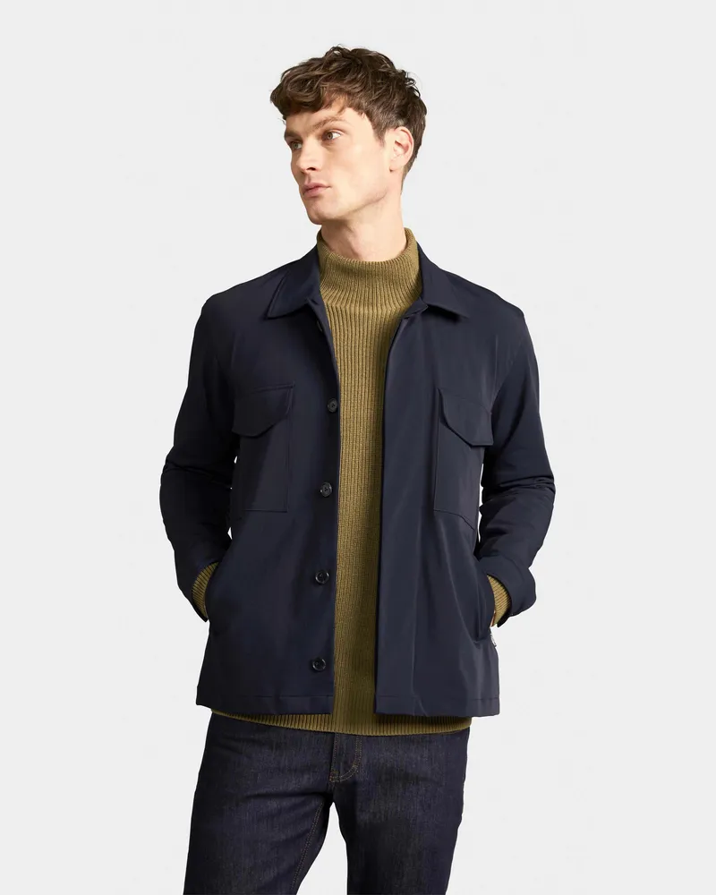 van Laack Overshirt mit Stretch-Anteil Blau