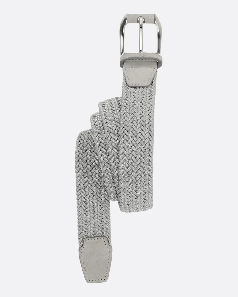 van Laack Gürtel geflochten mit Lederspitzen Grau