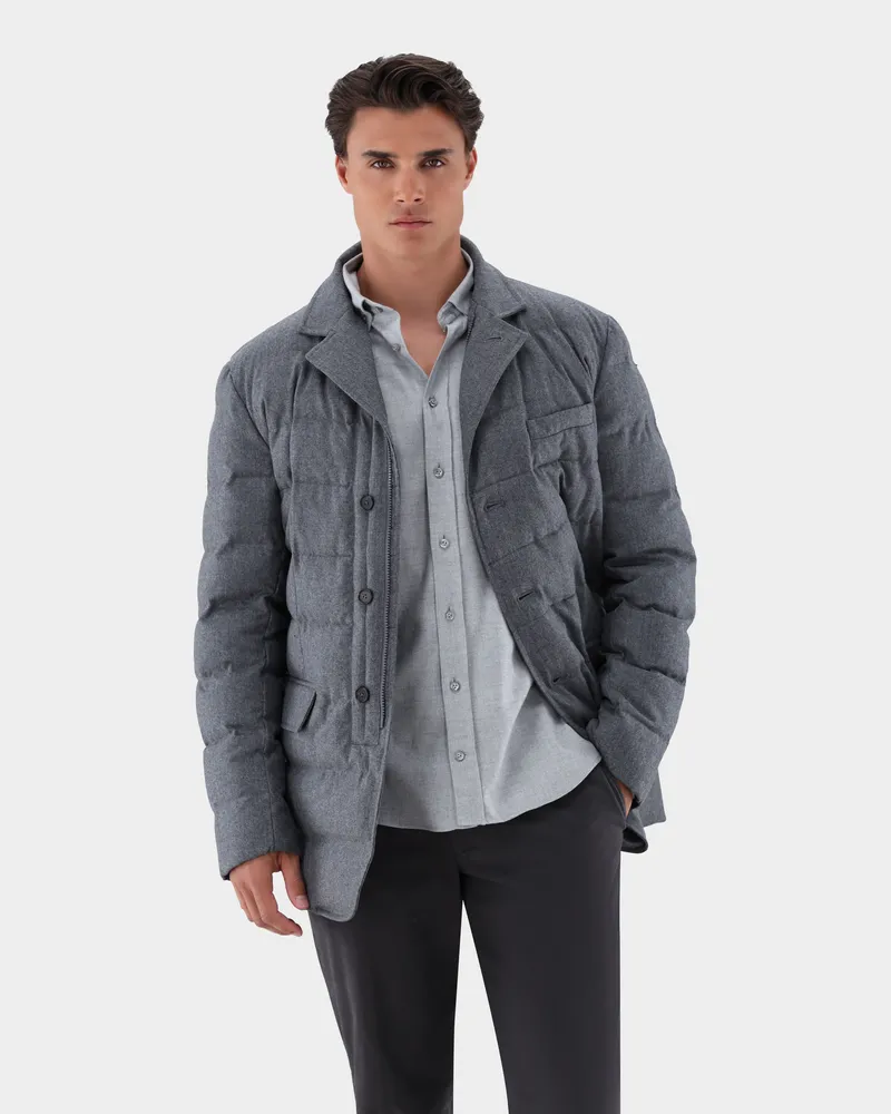 van Laack Gesteppte Flanell Winterjacke Grau