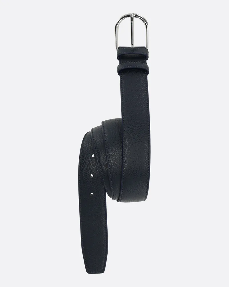 van Laack Ledergürtel mit abgerundeter Schließe Blau