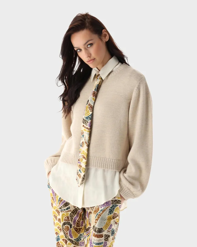 van Laack Kurzer Pullover aus Alpaka Wolle Bleichen: