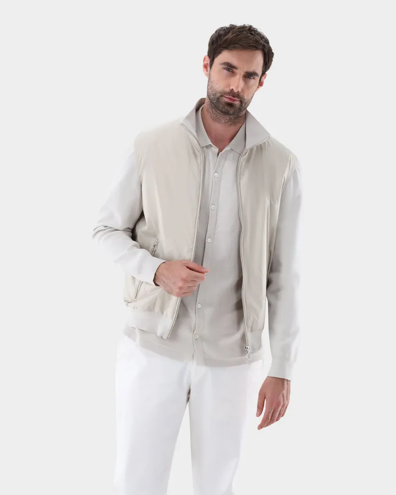 van Laack Hybrid-Strickjacke mit Baumwolle Beige