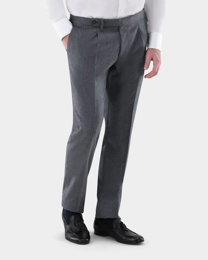 van Laack Hose aus Wolle mit Bundfalte Grau