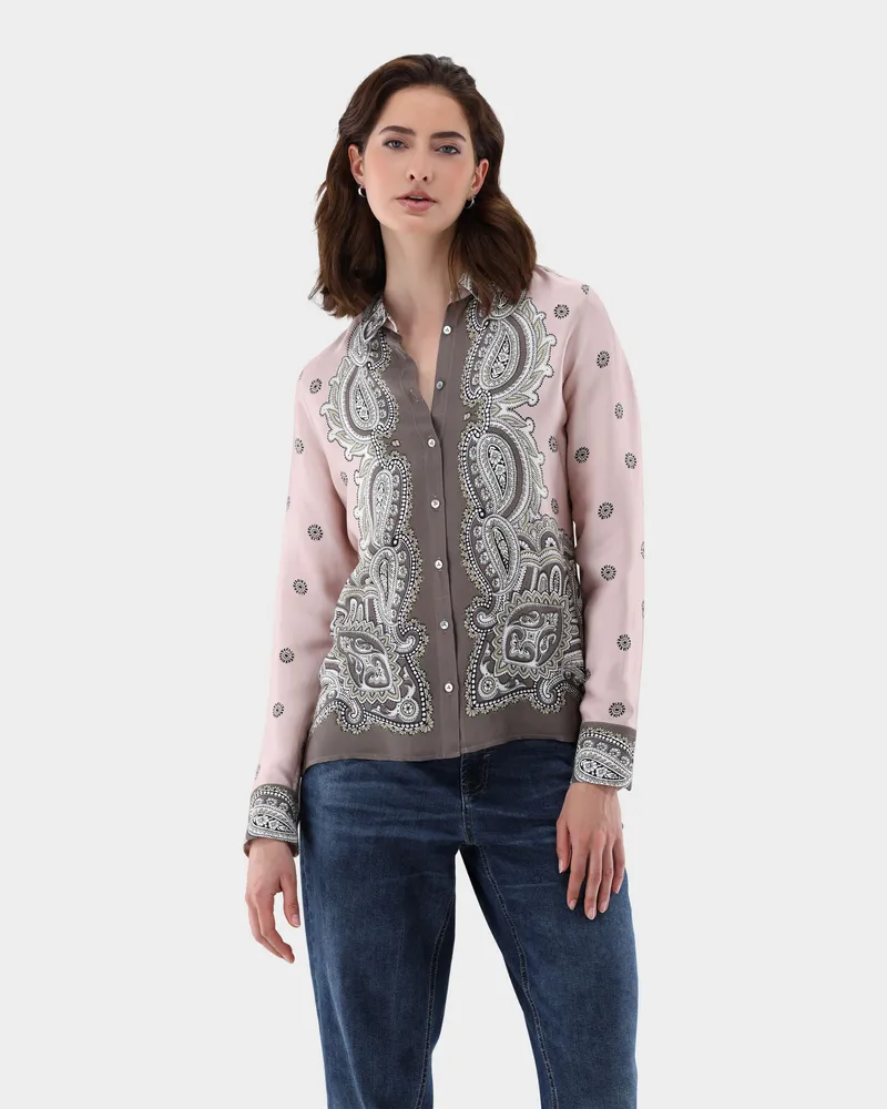 van Laack Hemdbluse locker geschnitten mit  Druckmuster Rot