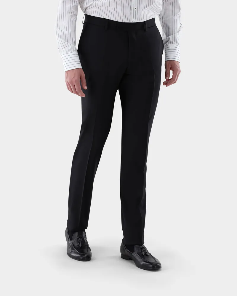 van Laack Hose aus Wolle Slim Fit Schwarz
