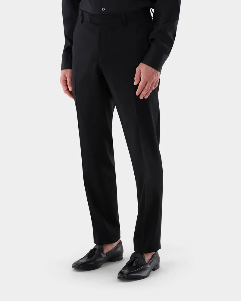 van Laack Hose aus Wolle Slim Fit Schwarz