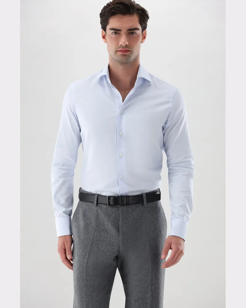 van Laack Businesshemd mit Fischgrat Blau
