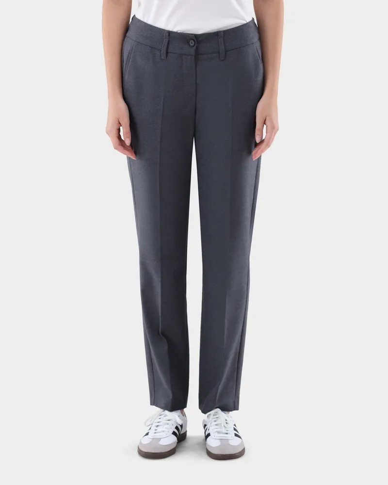 van Laack Chino mit geradem Bein aus Flanell Grau