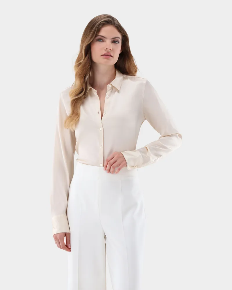 van Laack Hemdbluse aus Seide Beige