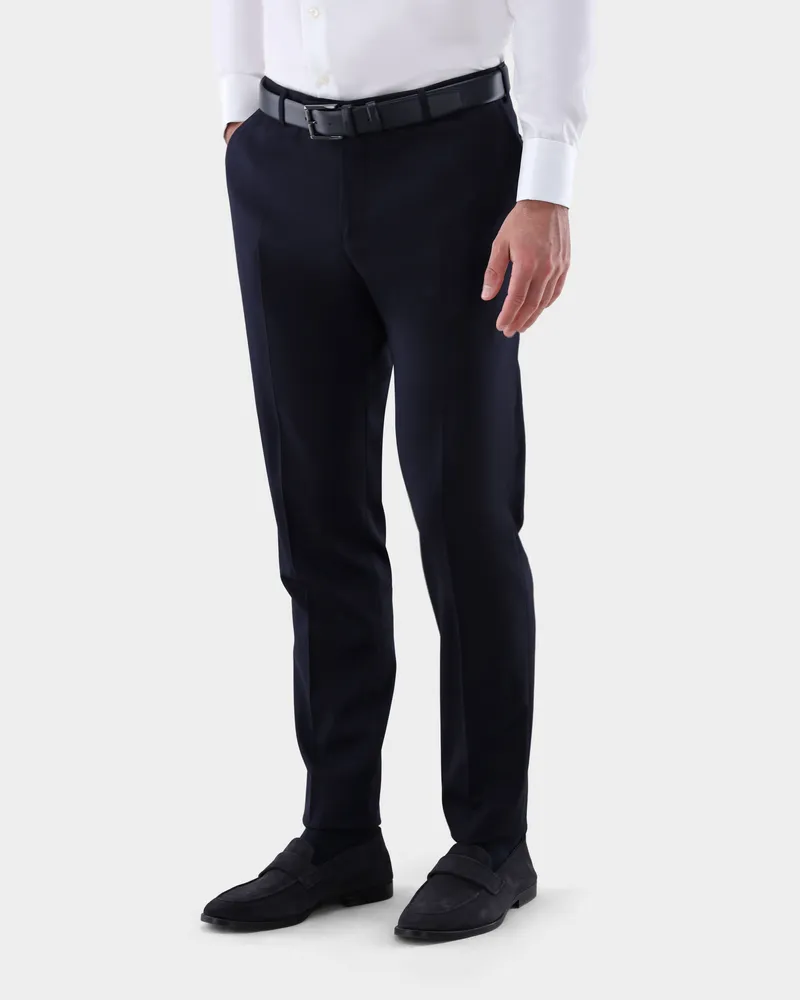 van Laack Hose aus Wolle mit geradem Bein Blau