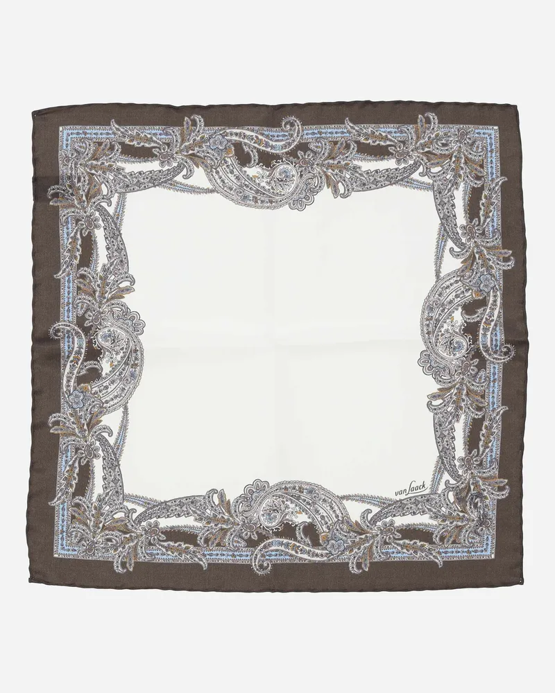 van Laack Einstecktuch mit Paisley Muster Beige