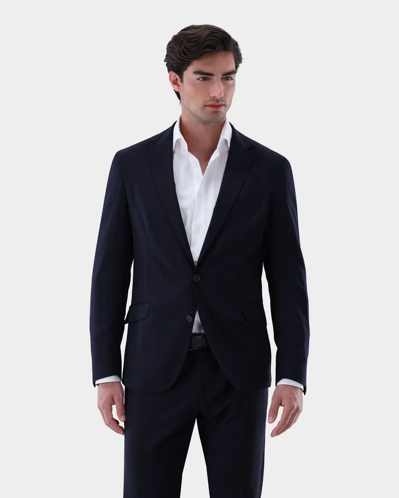 van Laack Sakko aus Wolle Slim Fit Blau