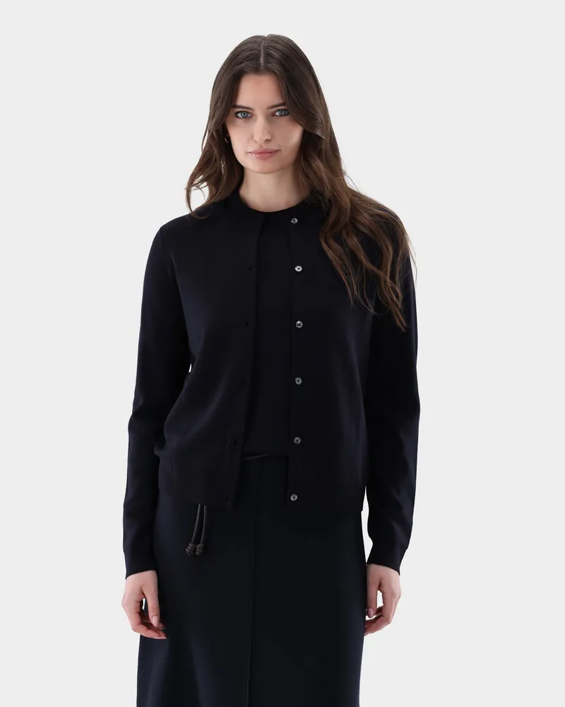van Laack Strickjacke aus ultrafeiner Merinowolle Blau