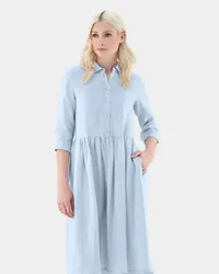 van Laack Hemdblusenkleid aus Leinen Blau