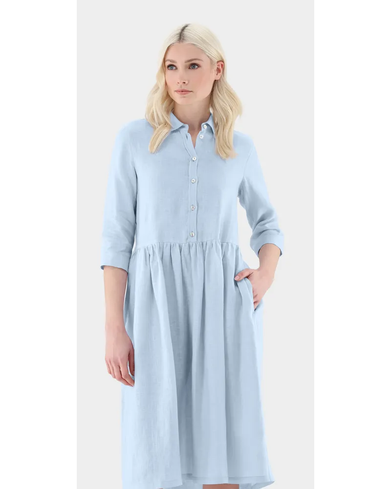 van Laack Hemdblusenkleid aus Leinen Blau