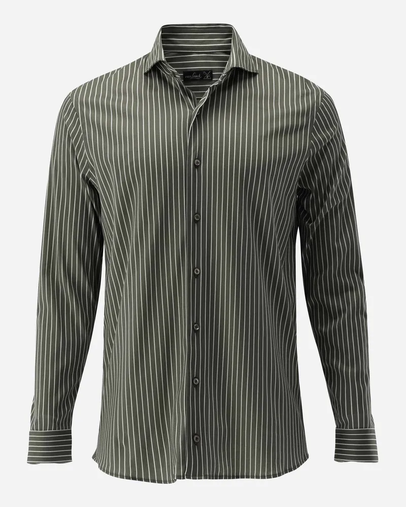 van Laack Jerseyhemd mit Nadelstreifen Tailor Fit Grün