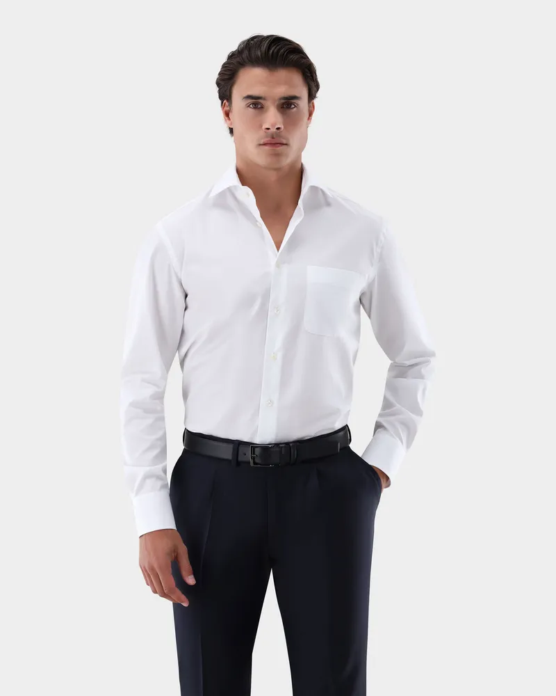 van Laack Popeline-Hemd Comfort Fit Weiß