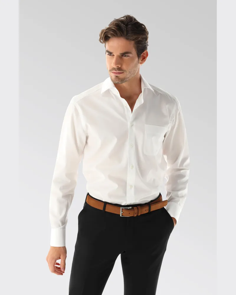 van Laack Popeline Hemd Comfort Fit Weiß