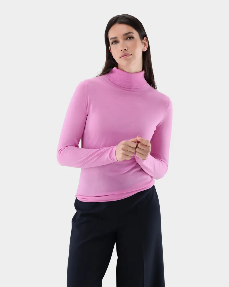 van Laack Rollkragenpullover aus Ultrafeiner Merinowolle Rot