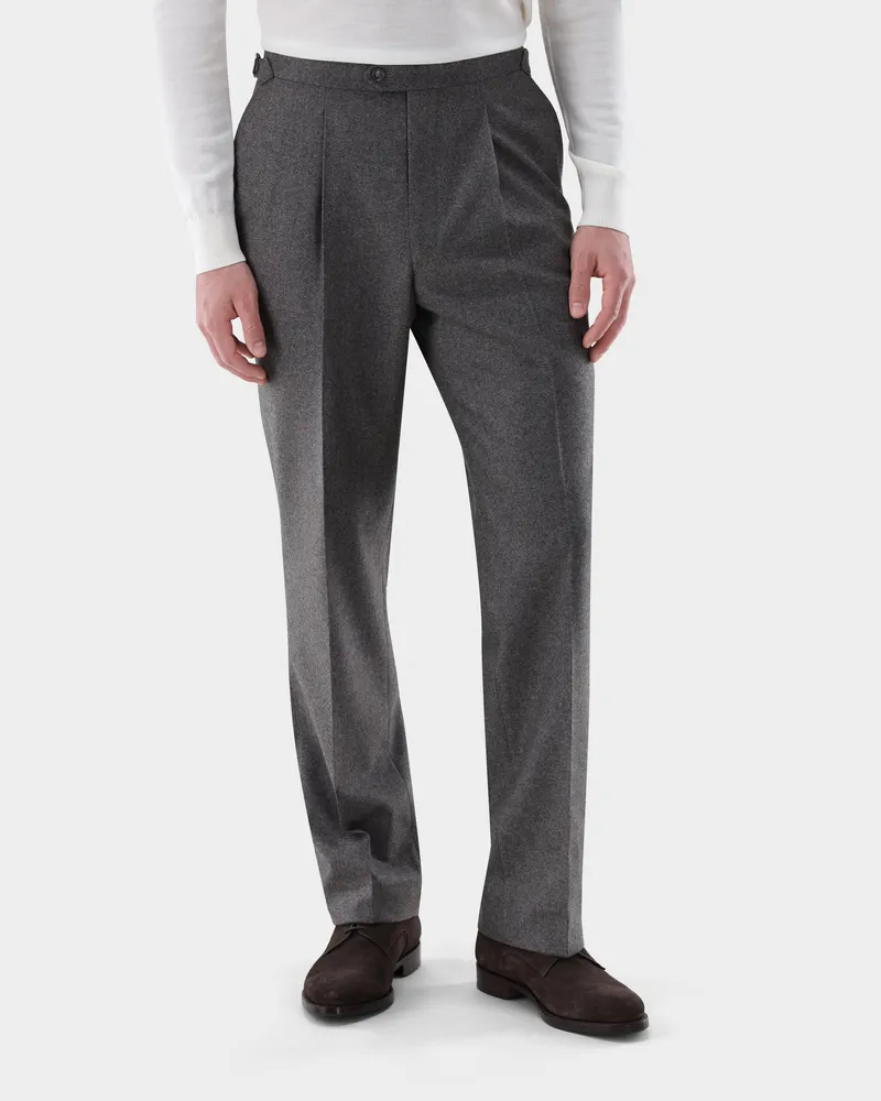 van Laack Hose aus Woll-Flanell mit wide leg Beige