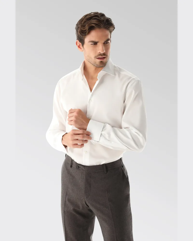 van Laack Bügelfreies Twill Hemd Tailor Fit Weiß
