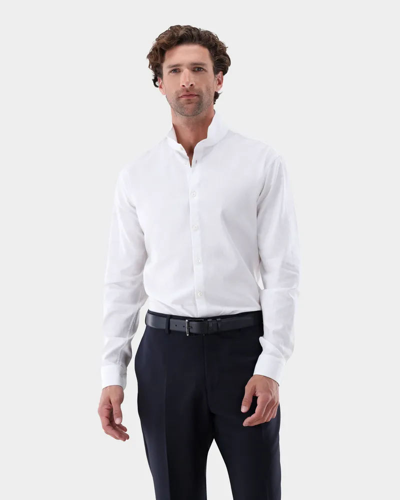 van Laack Hemd mit hohem Stehkragen Tailor Fit Weiß