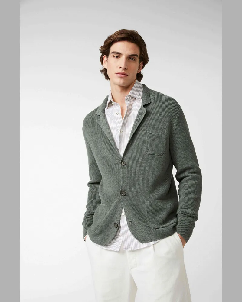 van Laack Blazer aus merzerisierter Baumwolle und Leinen Grün Grün