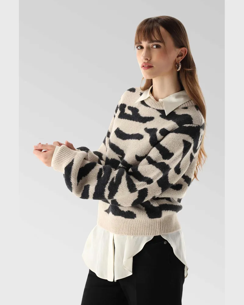 van Laack Pullover aus Alpaka Wolle Cremefarben