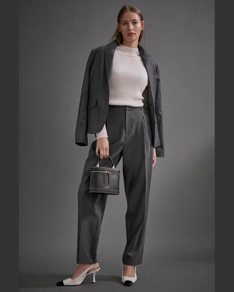 van Laack Karierter Blazer einreihig Grau