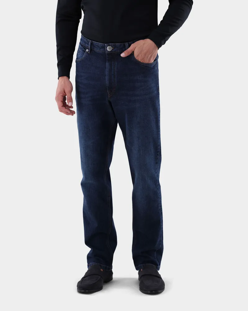 van Laack Jeans mit Stretch und Straight Leg Blau