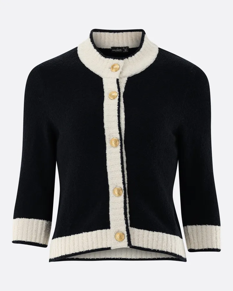 van Laack Strickjacke aus Bouclé-Strick Blau