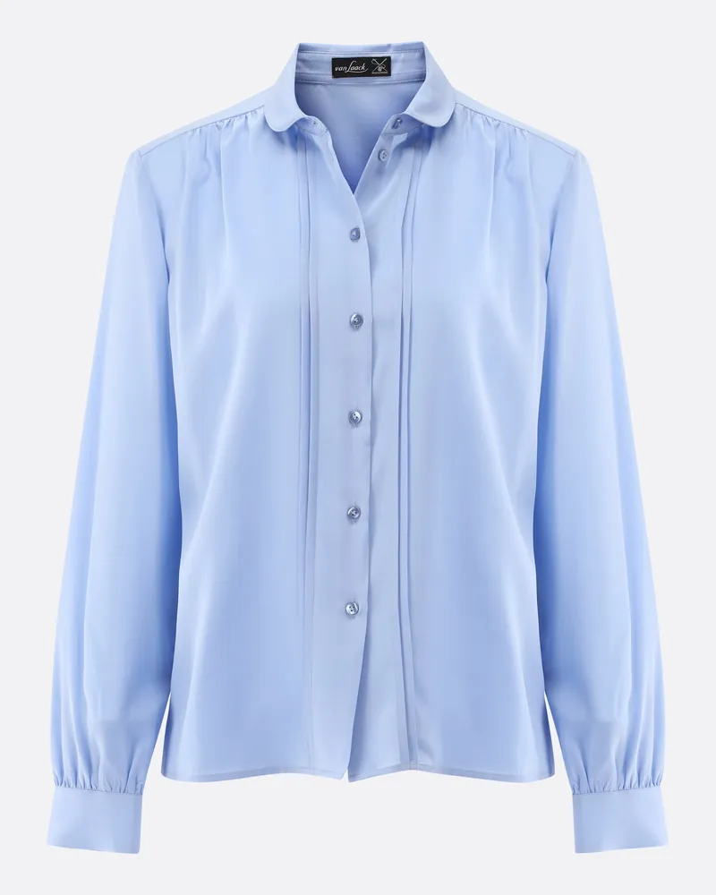 van Laack Bluse aus Seide mit Raffungen Blau