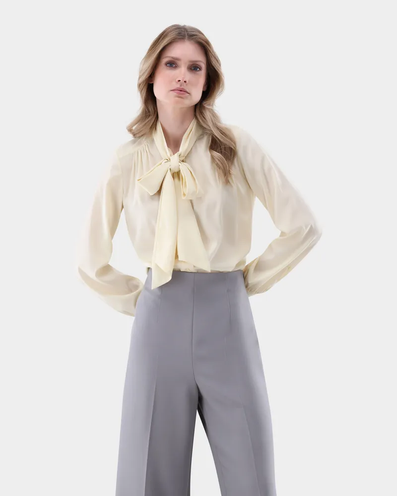 van Laack Schluppenbluse aus Seide Gelb