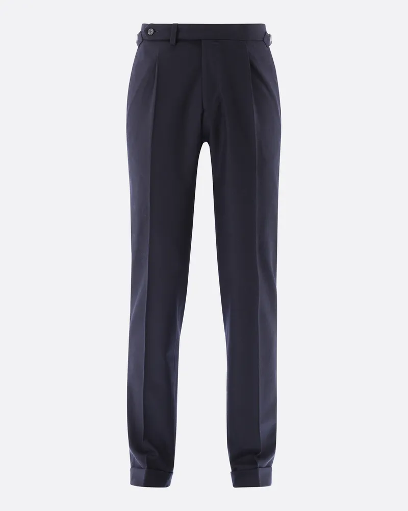 van Laack Hose aus Woll-Flanell mit Slim Leg Blau