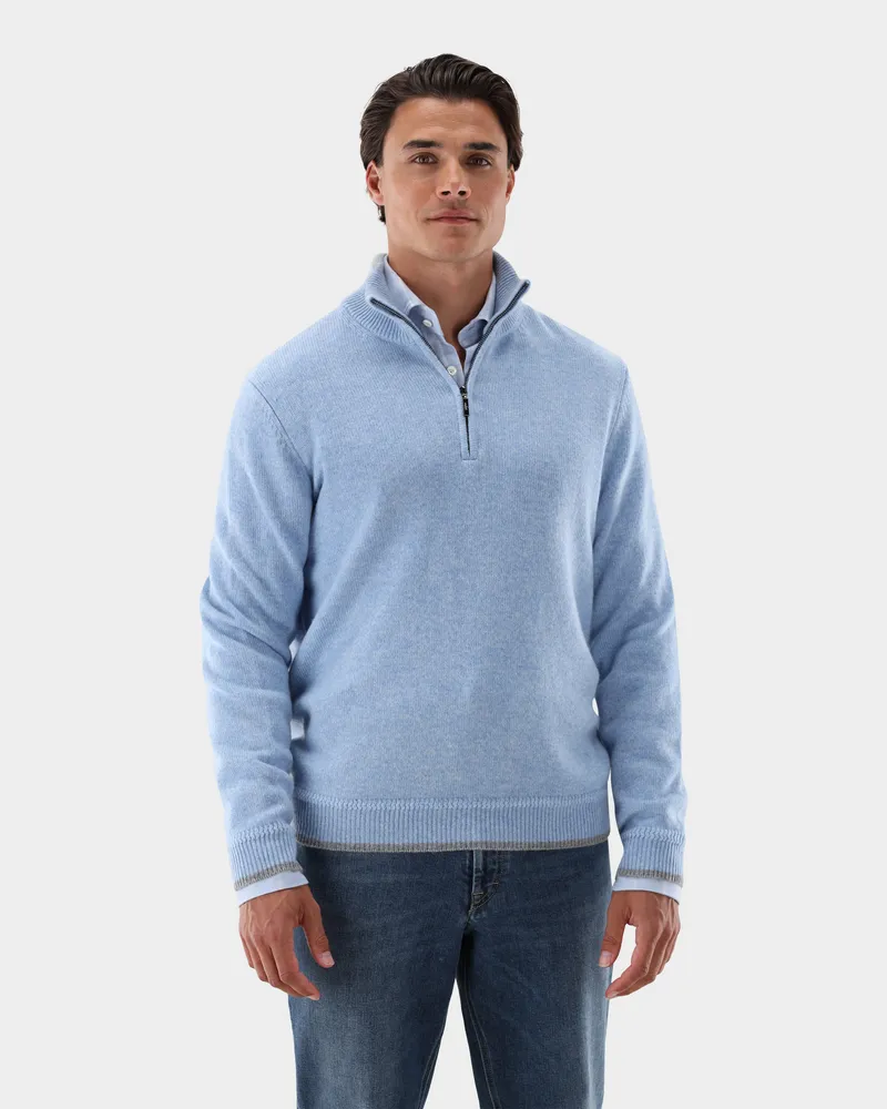 van Laack Troyer aus Kaschmir mit Farbdetail Blau