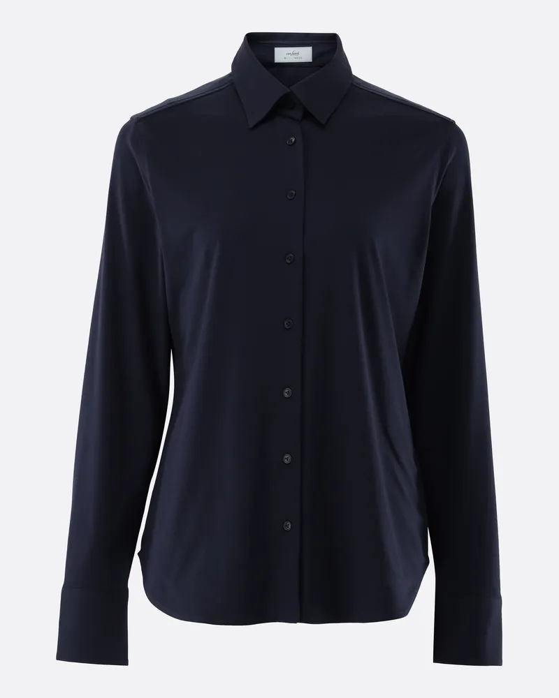 van Laack Taillierte Bluse mit 4-Wege Stretch Blau