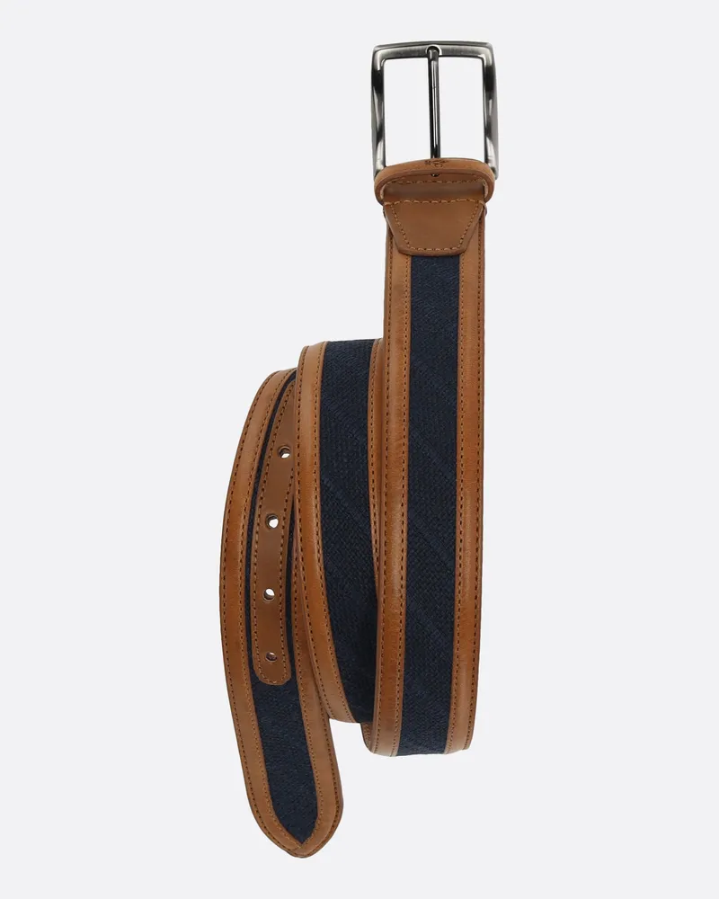 van Laack Gürtel mit Kontrastnähten Blau