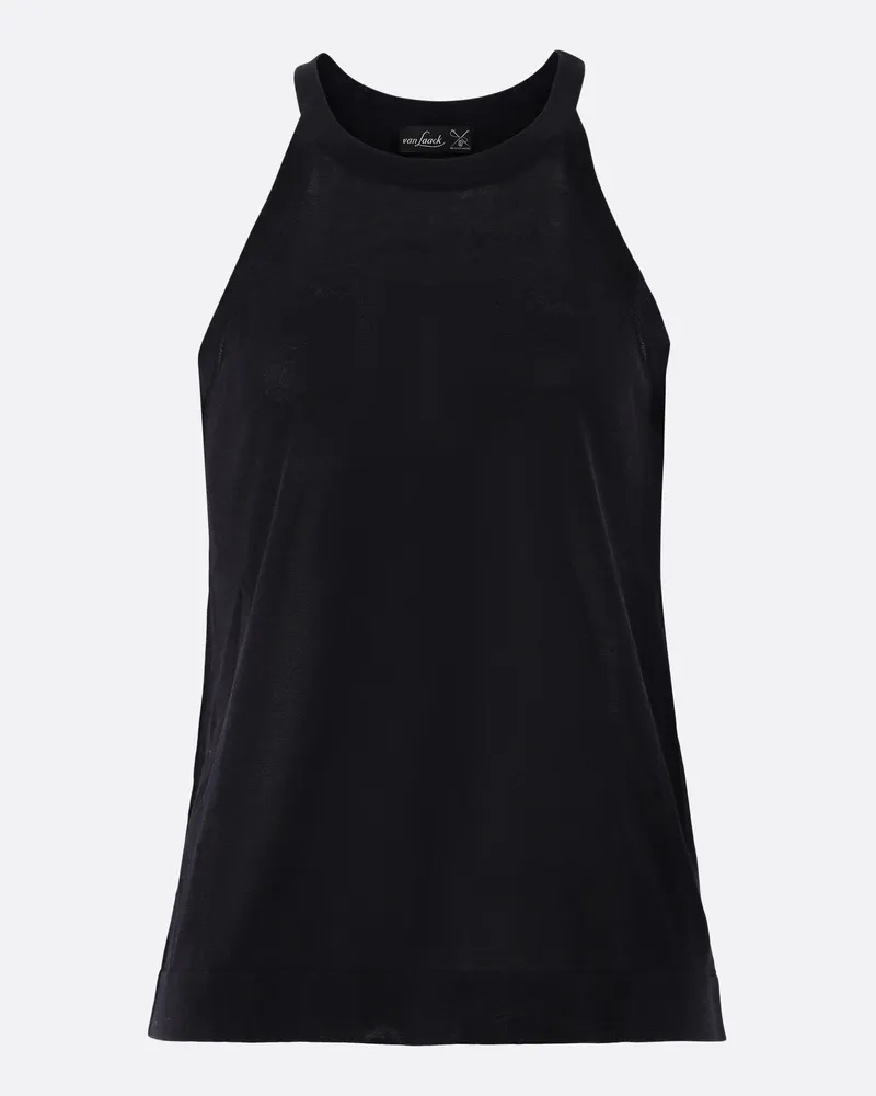 van Laack Strick Top mit Baumwolle und Viskose Blau