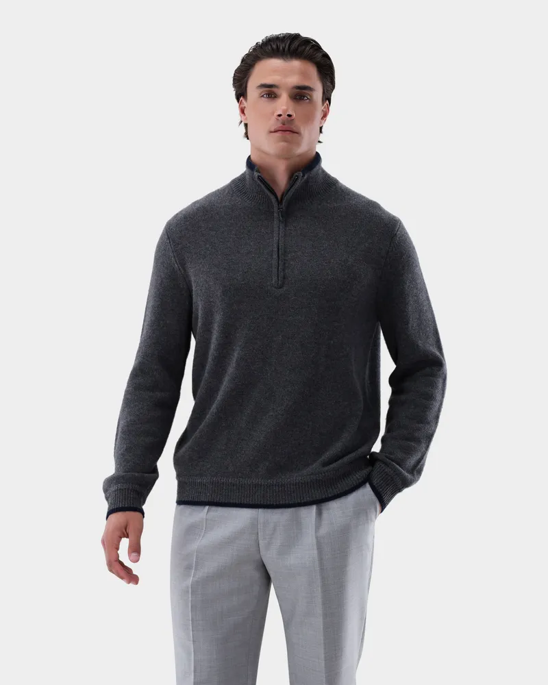 van Laack Troyer aus Kaschmir mit Farbdetail Grau