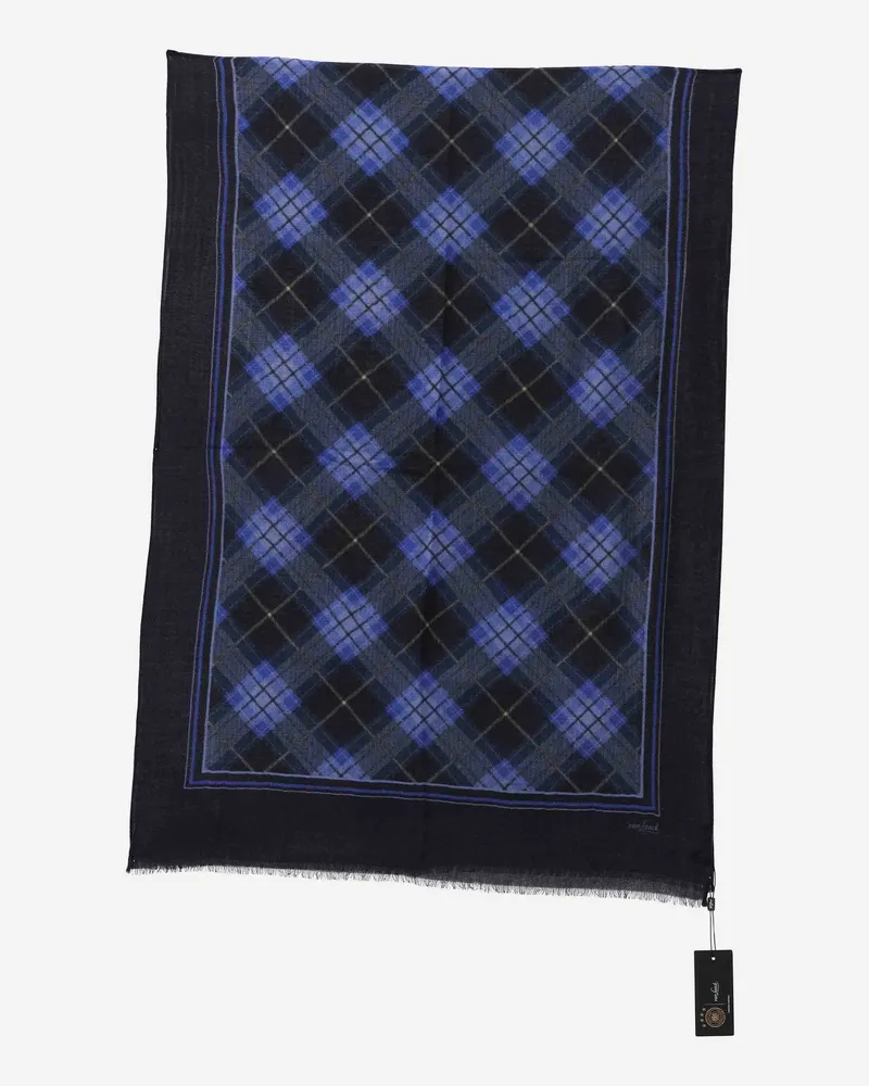 van Laack Tuch mit Karomuster Blau